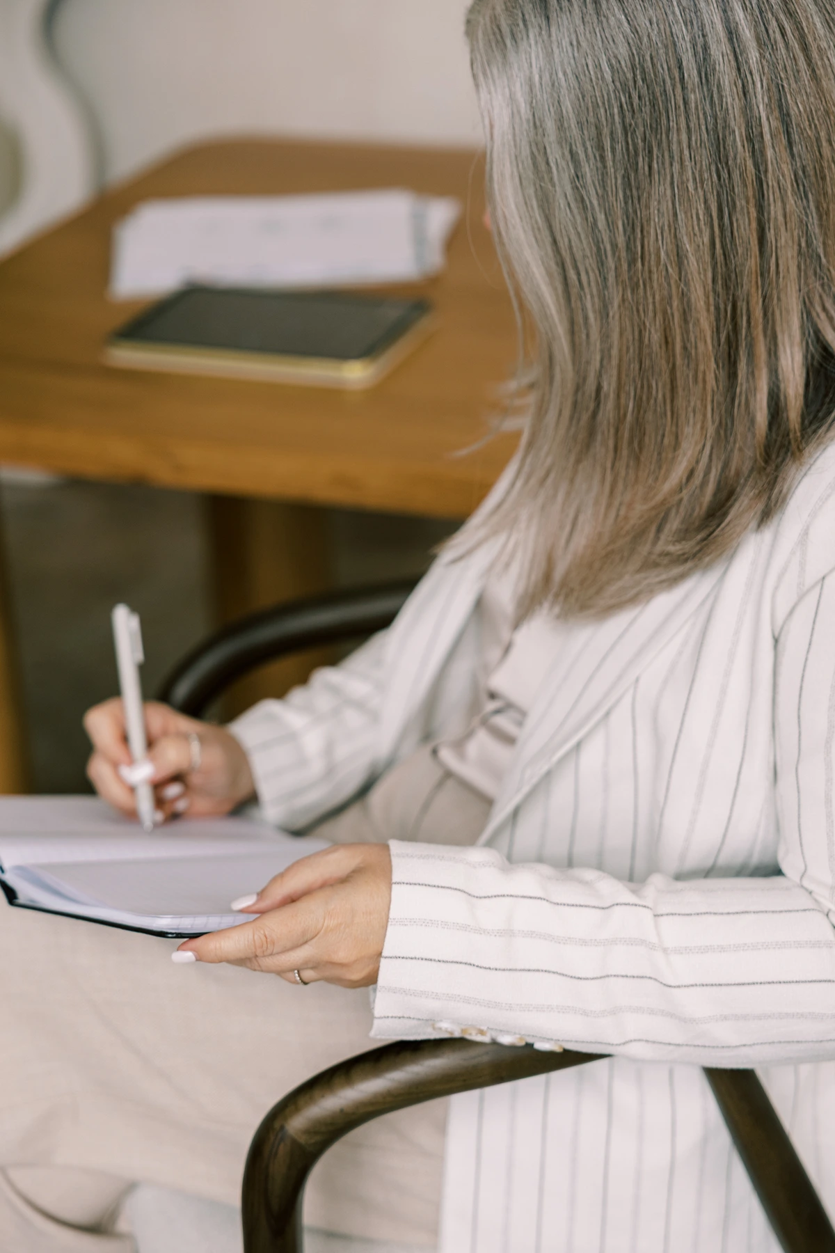 life coach writing a thoughtful post