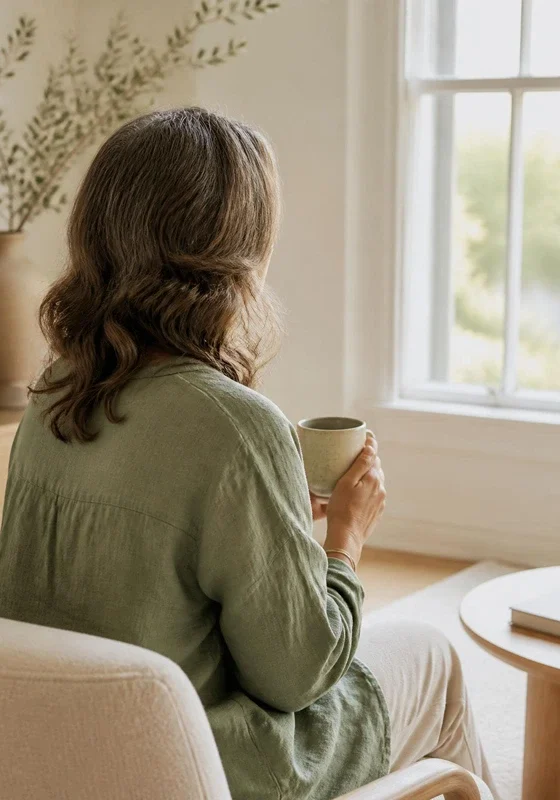 woman reflecting after coaching